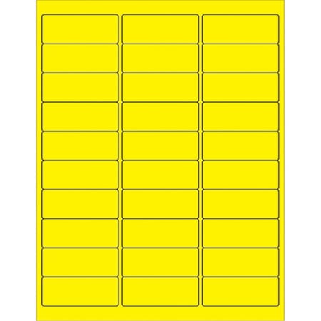 Officespace 2.63 x 1 in. Fluorescent Yellow Rectangle Laser Labels, 3000PK OF2819640
